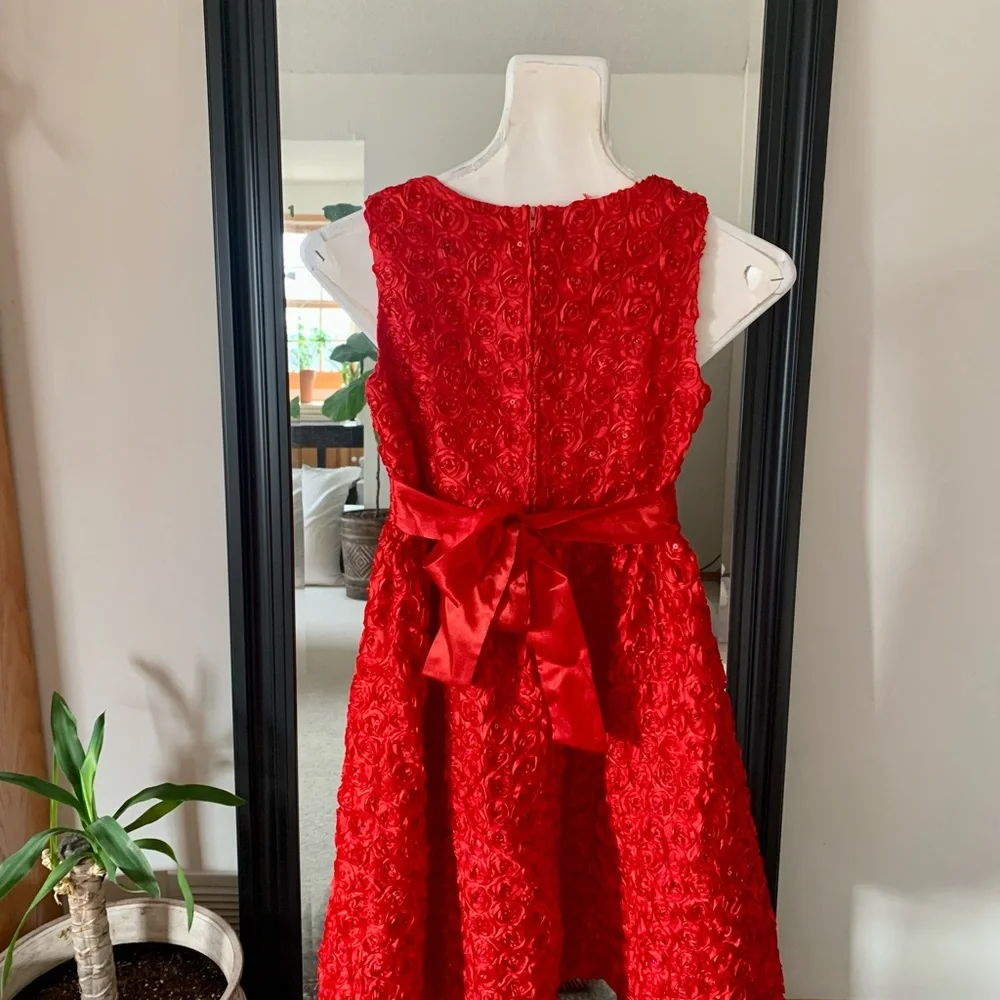 Red Sleeveless Girls Christmas Dress